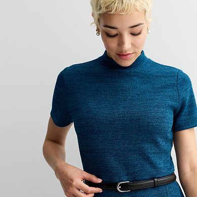 Women's Nine West Overlay Midi Knit Dress