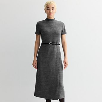 Women's Nine West Overlay Midi Knit Dress