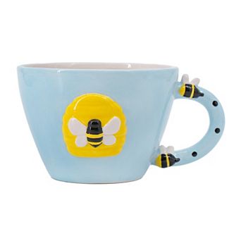 Madison Home Blue Bee Figural Mug