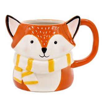 Madison Home Figural Fox with Scarf Mug