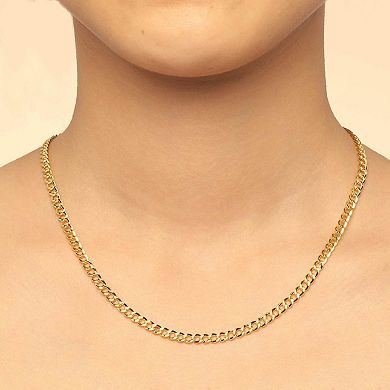 Fremada 14k Gold Plated 4-mm Miami Cuban Curb Chain
