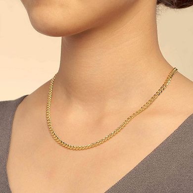 Fremada 14k Gold Plated 4-mm Miami Cuban Curb Chain