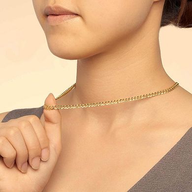 Fremada 14k Gold Plated 4-mm Miami Cuban Curb Chain