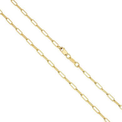 Fremada 14k Gold Plated 2.5-mm Paperclip Chain Anklet