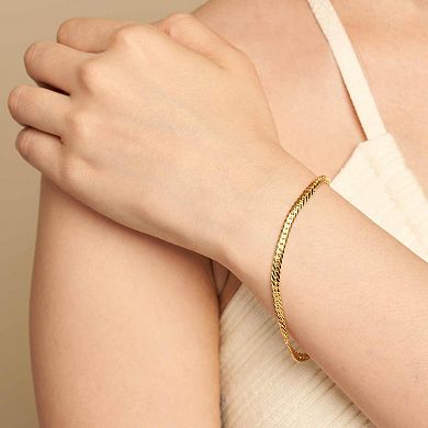 Fremada 14k Gold Plated 3.9-mm Bombay Curb Chain Bracelet