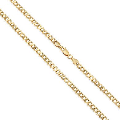 Fremada 14k Gold Plated 4-mm Miami Cuban Curb Link Chain Bracelet