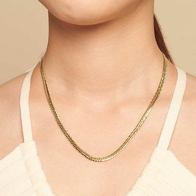 Fremada 14k Gold Plated 3.9-mm Bombay Curb Chain Necklace