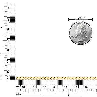 Fremada 14k Gold Plated 3.9-mm Bombay Curb Chain Necklace