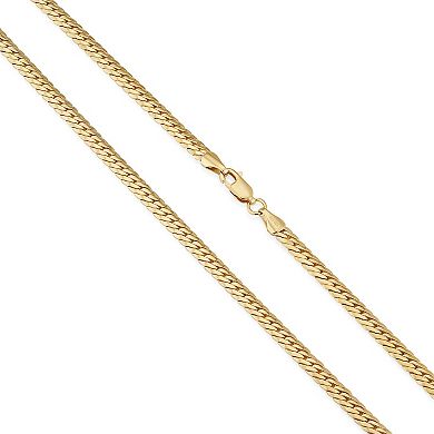 Fremada 14k Gold Plated 3.9-mm Bombay Curb Chain Necklace