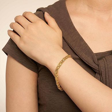 Fremada 14k Gold Plated 6-mm Byzantine Bracelet