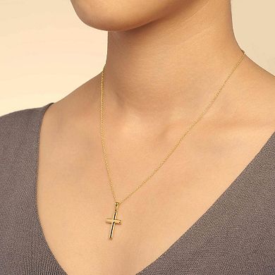 Fremada 14k Gold Plated Cross Pendant Necklace