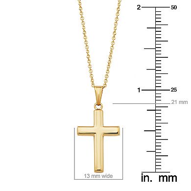 Fremada 14k Gold Plated Cross Pendant Necklace