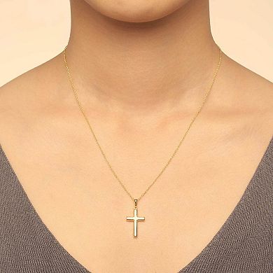 Fremada 14k Gold Plated Cross Pendant Necklace