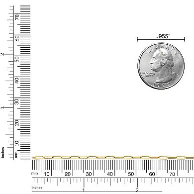 Fremada 14k Gold Plated 2.5-mm Paperclip Chain Bracelet