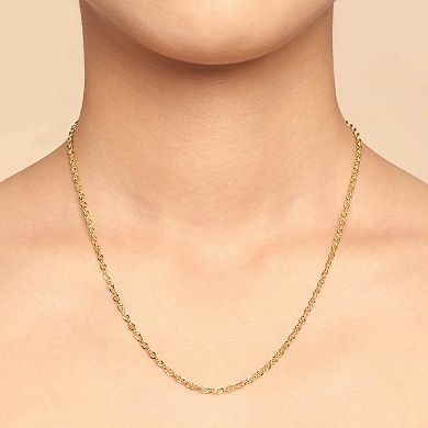 Fremada 14k Gold Plated 2.4-mm Double Cable Chain Necklace