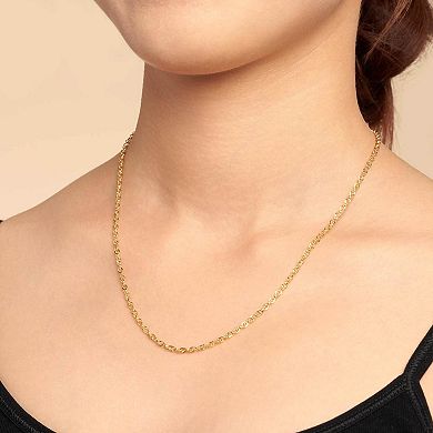Fremada 14k Gold Plated 2.4-mm Double Cable Chain Necklace