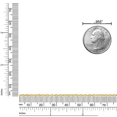 Fremada 14k Gold Plated 2.4-mm Double Cable Chain Necklace