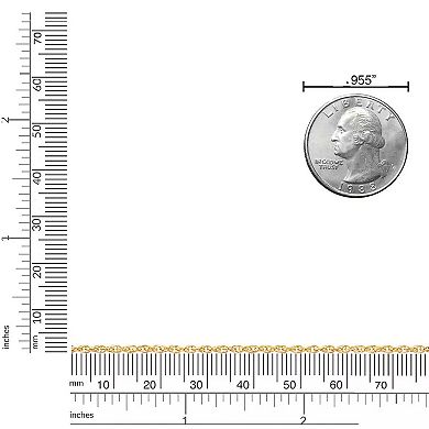 Fremada 14k Gold Plated 2.4-mm Double Cable Chain Anklet