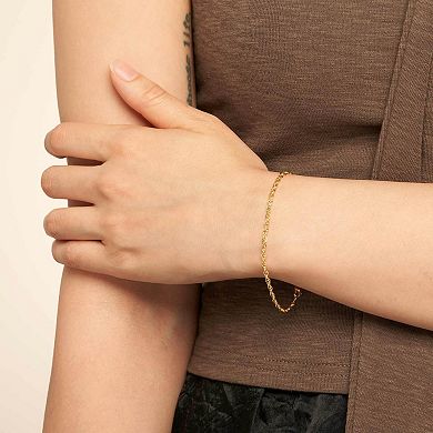 Fremada 14k Gold Plated 2.4-mm Double Cable Chain Bracelet