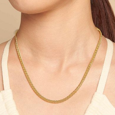 Fremada 14k Gold Plated 4.3-mm Double Curb Link Chain Necklace