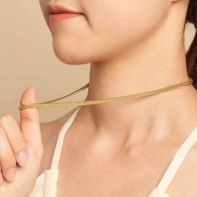 Fremada 14k Gold Plated 4.3-mm Double Curb Link Chain Necklace