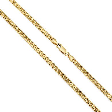 Fremada 14k Gold Plated 4.3-mm Double Curb Link Chain Bracelet