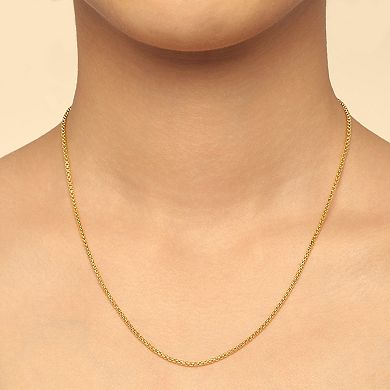 Fremada 14k Gold Plated 1.8-mm Round Box Link Chain Necklace