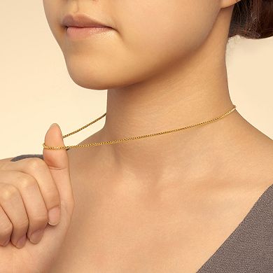 Fremada 14k Gold Plated 1.8-mm Round Box Link Chain Necklace