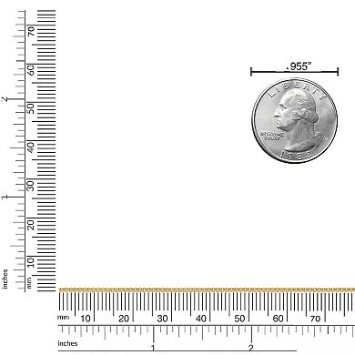 Fremada 14k Gold Plated 1.8-mm Round Box Link Chain Necklace