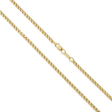 Fremada 14k Gold Plated 2.5-mm Round Box Link Chain Necklace