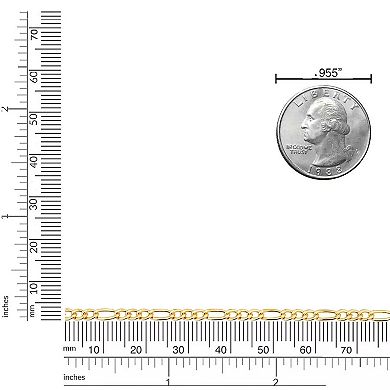 Fremada 14k Gold Plated 3.3-mm Figaro Link Chain Necklace