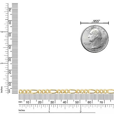 Fremada 14k Gold Plated 4.2-mm Figaro Link Chain Bracelet