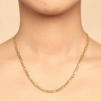 Fremada 14k Gold Plated 4.2-mm Figaro Link Chain Necklace