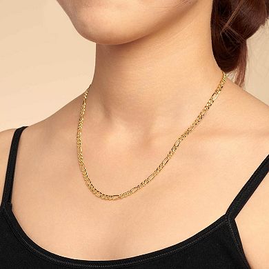 Fremada 14k Gold Plated 4.2-mm Figaro Link Chain Necklace