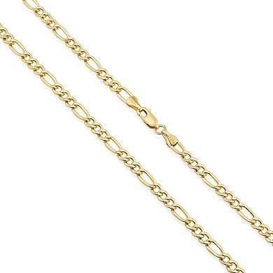 Fremada 14k Gold Plated 4.2-mm Figaro Link Chain Necklace