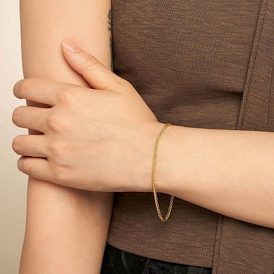 Fremada 14k Gold Plated 2.4-mm Franco Chain Bracelet