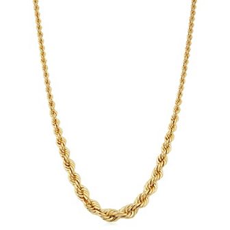 Fremada 14k Gold Filled 18 in Graduated Rope Chain Necklace