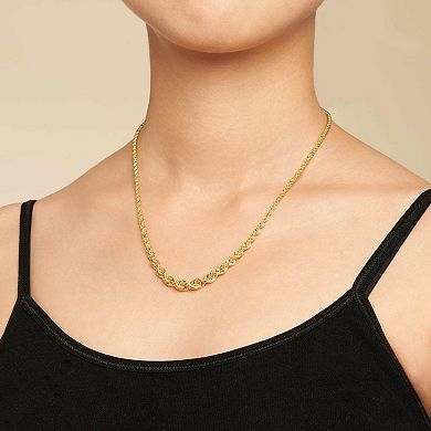 Fremada 14k Gold Plated 18-in. Graduated Rope Chain Necklace