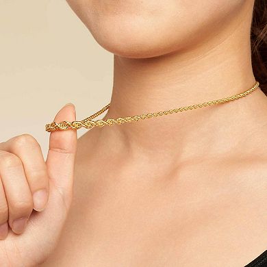 Fremada 14k Gold Plated 18-in. Graduated Rope Chain Necklace