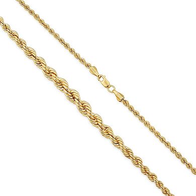 Fremada 14k Gold Plated 18-in. Graduated Rope Chain Necklace