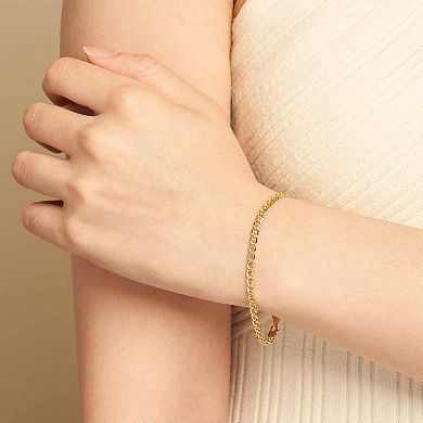 Fremada 14k Gold Plated 3.4-mm Mariner Chain Bracelet