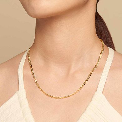 Fremada 14k Gold Plated 3.4-mm Mariner Chain Necklace