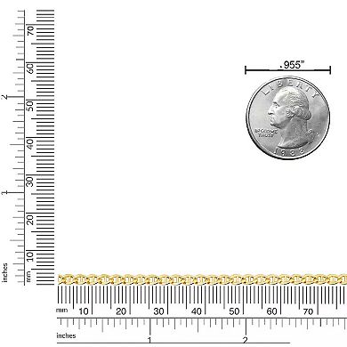 Fremada 14k Gold Plated 3.4-mm Mariner Chain Necklace