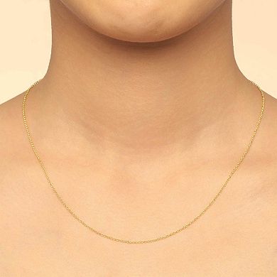 Fremada 14k Gold Plated 1.3-mm Cable Pendant Chain Necklace