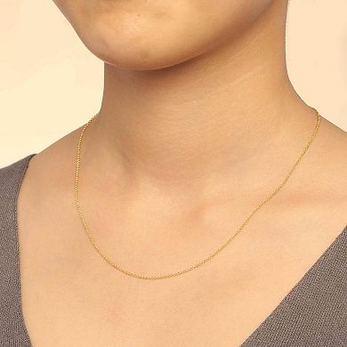 Fremada 14k Gold Plated 1.3-mm Cable Pendant Chain Necklace