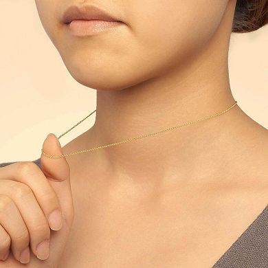 Fremada 14k Gold Plated 1.3-mm Cable Pendant Chain Necklace