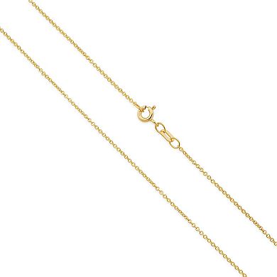 Fremada 14k Gold Plated 1.3-mm Cable Pendant Chain Necklace
