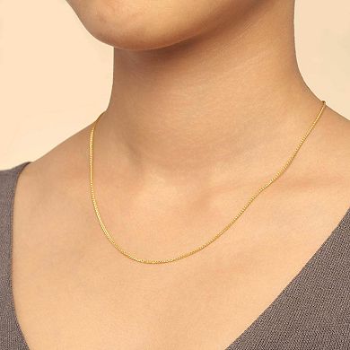 Fremada 14k Gold Plated Round 1.2-mm Wheat Chain Necklace