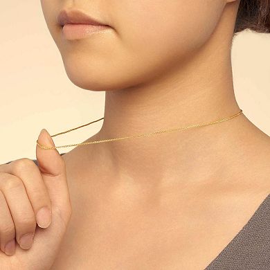 Fremada 14k Gold Plated Round 1.2-mm Wheat Chain Necklace