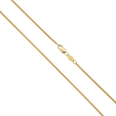 Fremada 14k Gold Plated Round 1.2-mm Wheat Chain Necklace